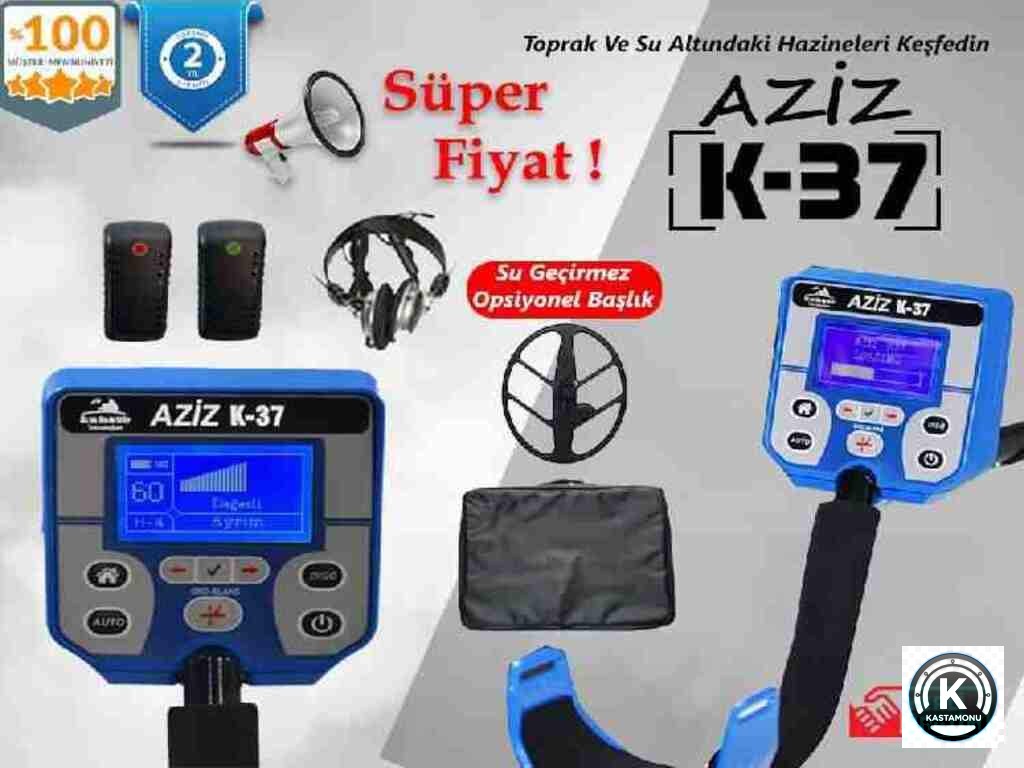 Aziz K-37 LCD ekranlı altın ayrımlı metal dedektörü