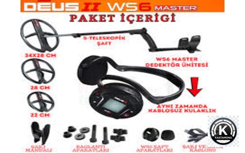 XP Deus 2 Dedektör 28 FMF Başlık + WS6 Kablosuz Kulaklık (Master Paket) 